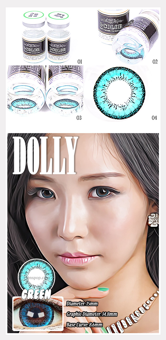 Description image of Dolly Green Colour Contact Lens